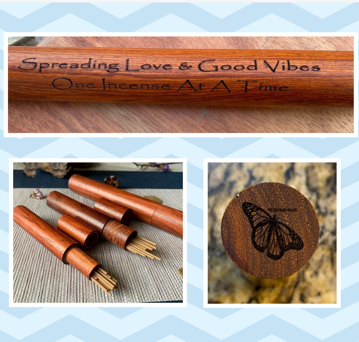 Wood Incense Storage Tubes