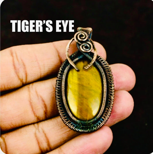 Copper Wired Crystal & Stones Necklaces w/ 20” Copper Chain