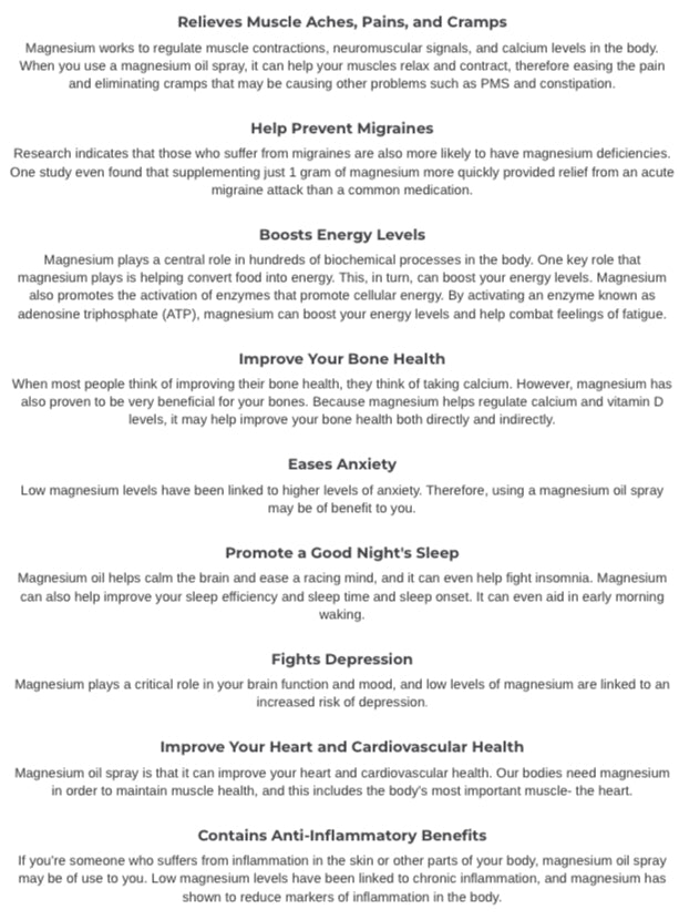 Magnesium Oil Spray With Essential Oils 2oz.